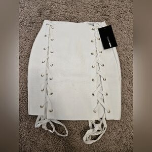 BRAND NEW White lace up bandage skirt